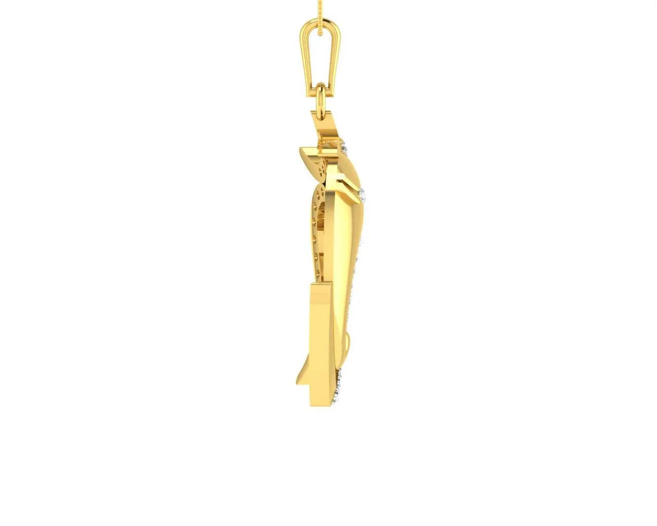 Om Ganesh in Gold & diamonds Pendant - Jewelslane