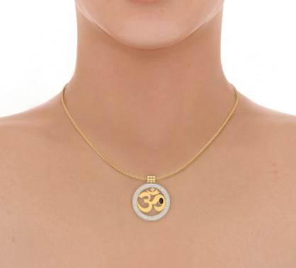 Om Gold Pendant With Diamonds - Jewelslane