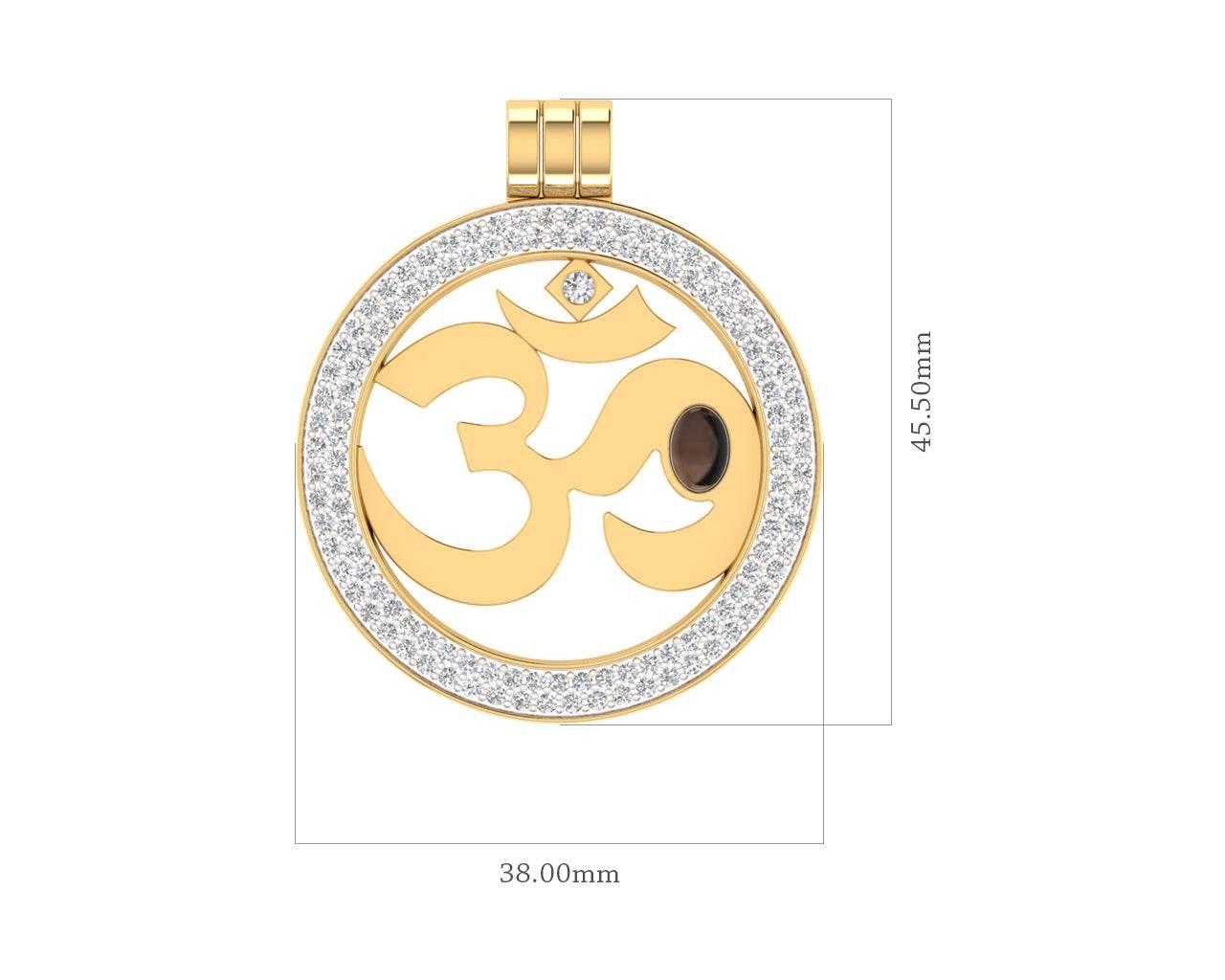 Om Gold Pendant With Diamonds - Jewelslane