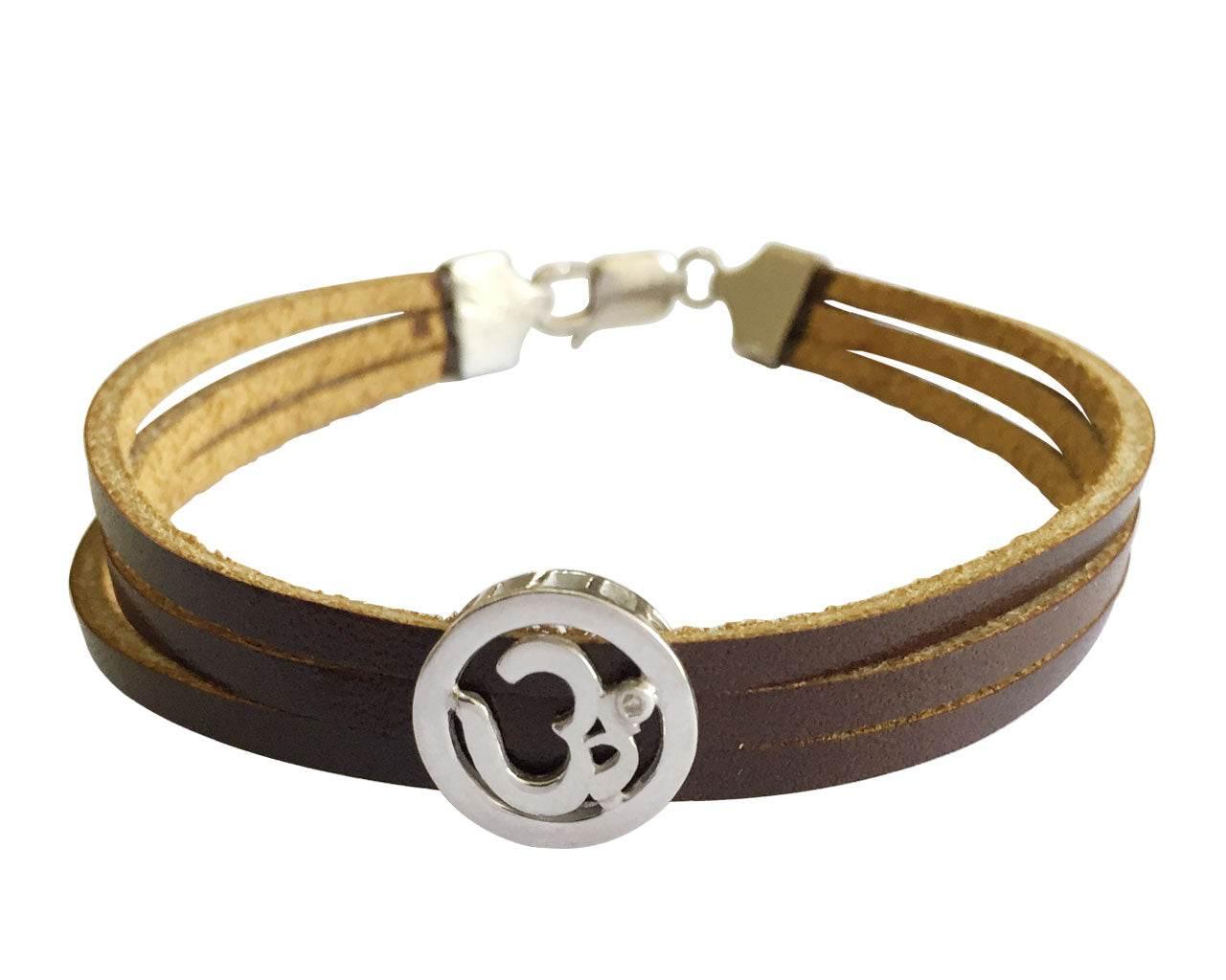 Om Bracelet on Leather - Jewelslane