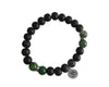 Aumkaara Balance bracelet in silver with Moss Agate and black onyx - Jewelslane