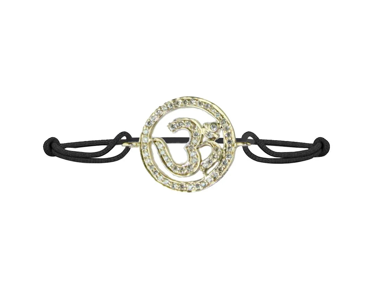 Om bracelet 18mm in gold with diamonds - Jewelslane