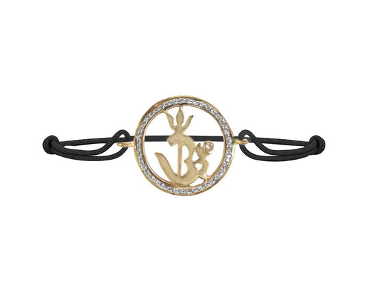 Om Shakti Gold & Diamond Bracelet - Jewelslane