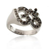 Om Ring In Silver With Diamond - Jewelslane