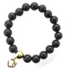 Om Bracelet in 14k Gold with Onyx with Diamonds - Jewelslane