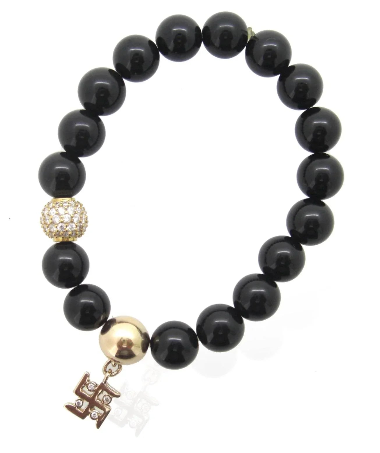 Swastik Bracelet in 14k Gold with Diamonds - Jewelslane