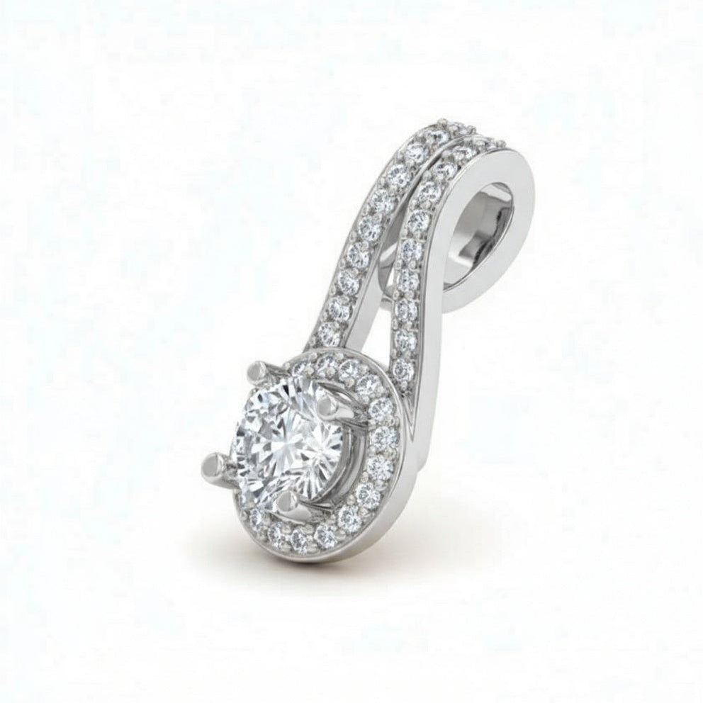 Pabla Lab Grown Diamond Solitaire Pendant - jewelslane