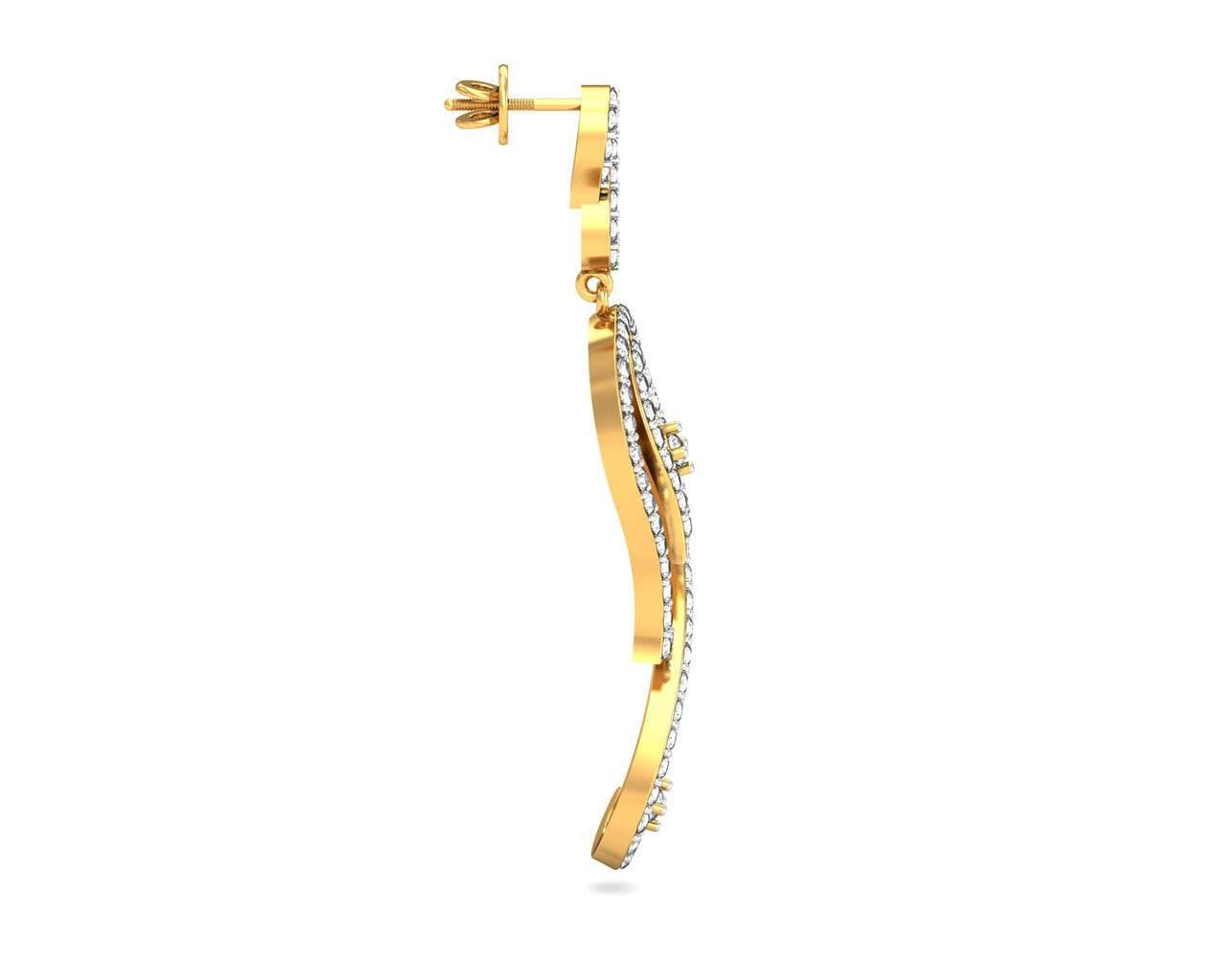 Paisley Diamond Earrings in Gold - Jewelslane