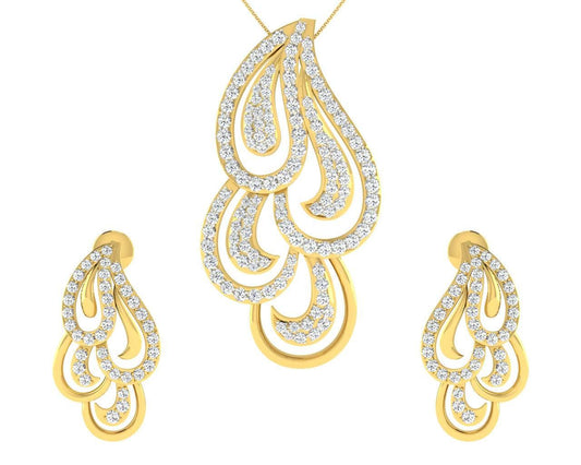 Pamela Diamond Pendant & Earrings Set - Jewelslane