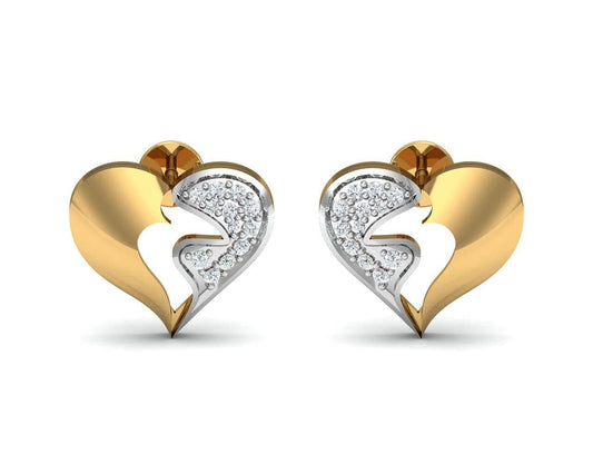 Pana Diamond Heart Earrings - Jewelslane