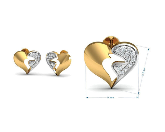 Pana Diamond Heart Pendant Earring & Ring Set - Jewelslane