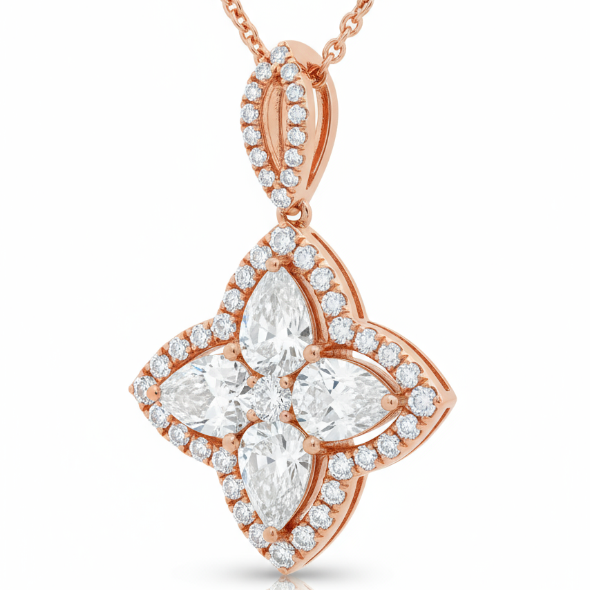 Pana Pear shape Lab Diamond Solitaire pendant - Jewelslane