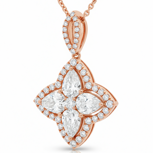 Pana Pear shape Lab Diamond Solitaire pendant - Jewelslane