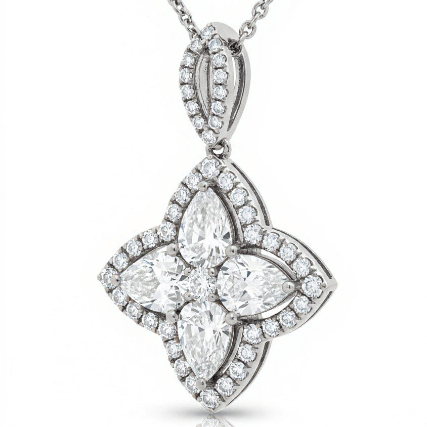 Pana Pear shape Lab Diamond Solitaire pendant - Jewelslane