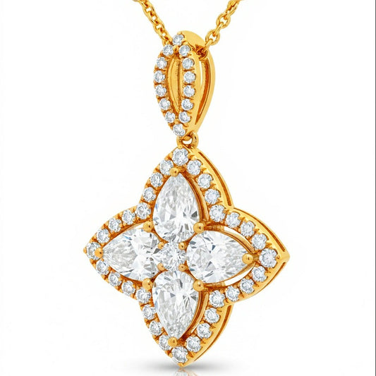 Pana Pear shape Lab Diamond Solitaire pendant - Jewelslane