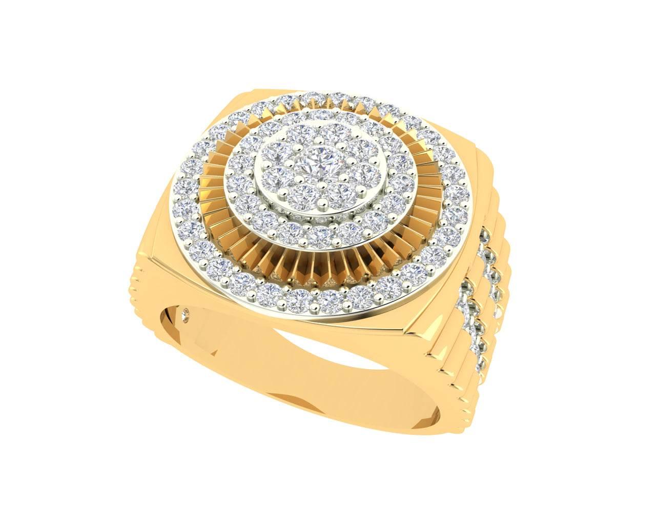 Paton Mens Diamond Ring in hallmarked 18k Gold with Diamonds - Jewelslane