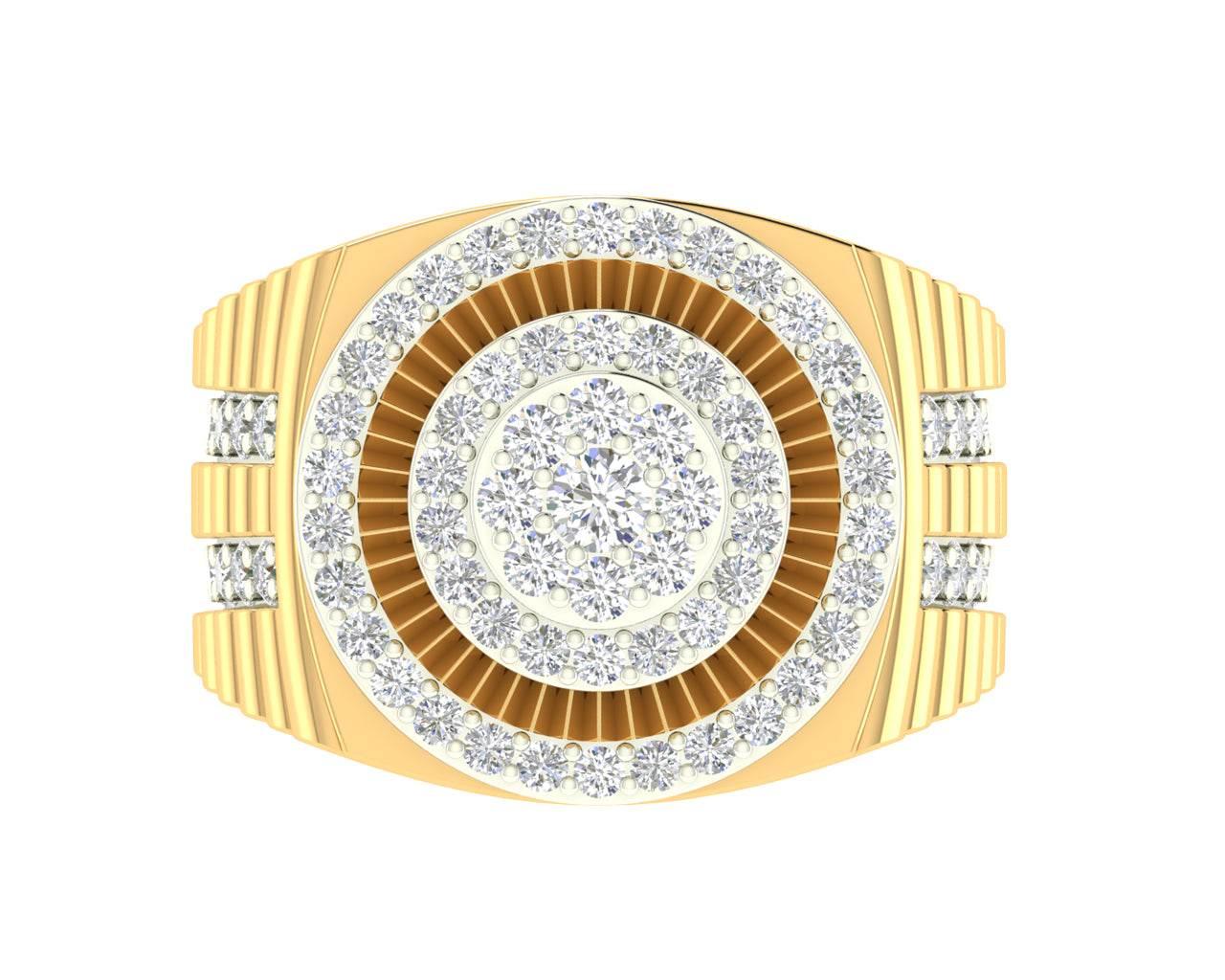 Paton Mens Diamond Ring in hallmarked 18k Gold with Diamonds - Jewelslane