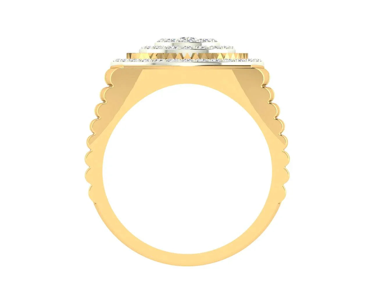 Paton Mens Diamond Ring in hallmarked 18k Gold with Diamonds - Jewelslane
