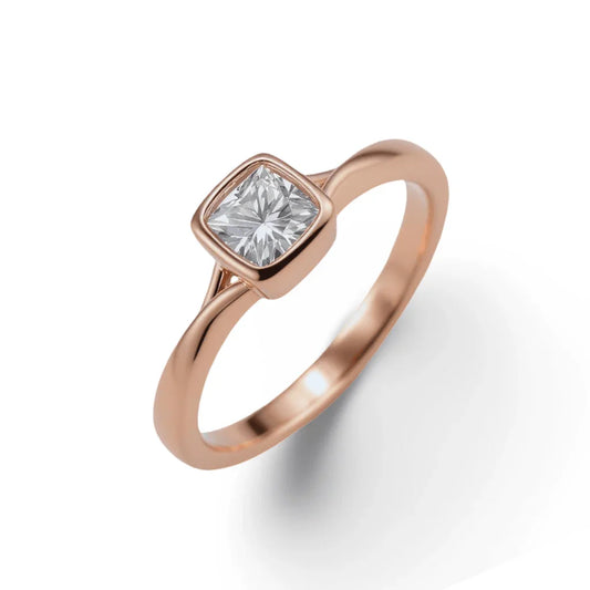 Paula Princess Cut Lab Grown Diamond Solitaire Ring in gold - Jewelslane