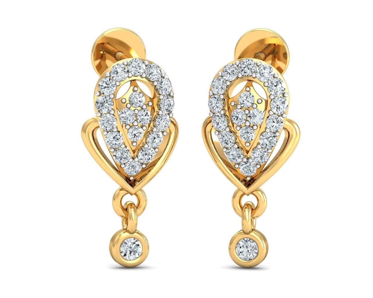 Penne Diamond Earrings in Gold - Jewelslane