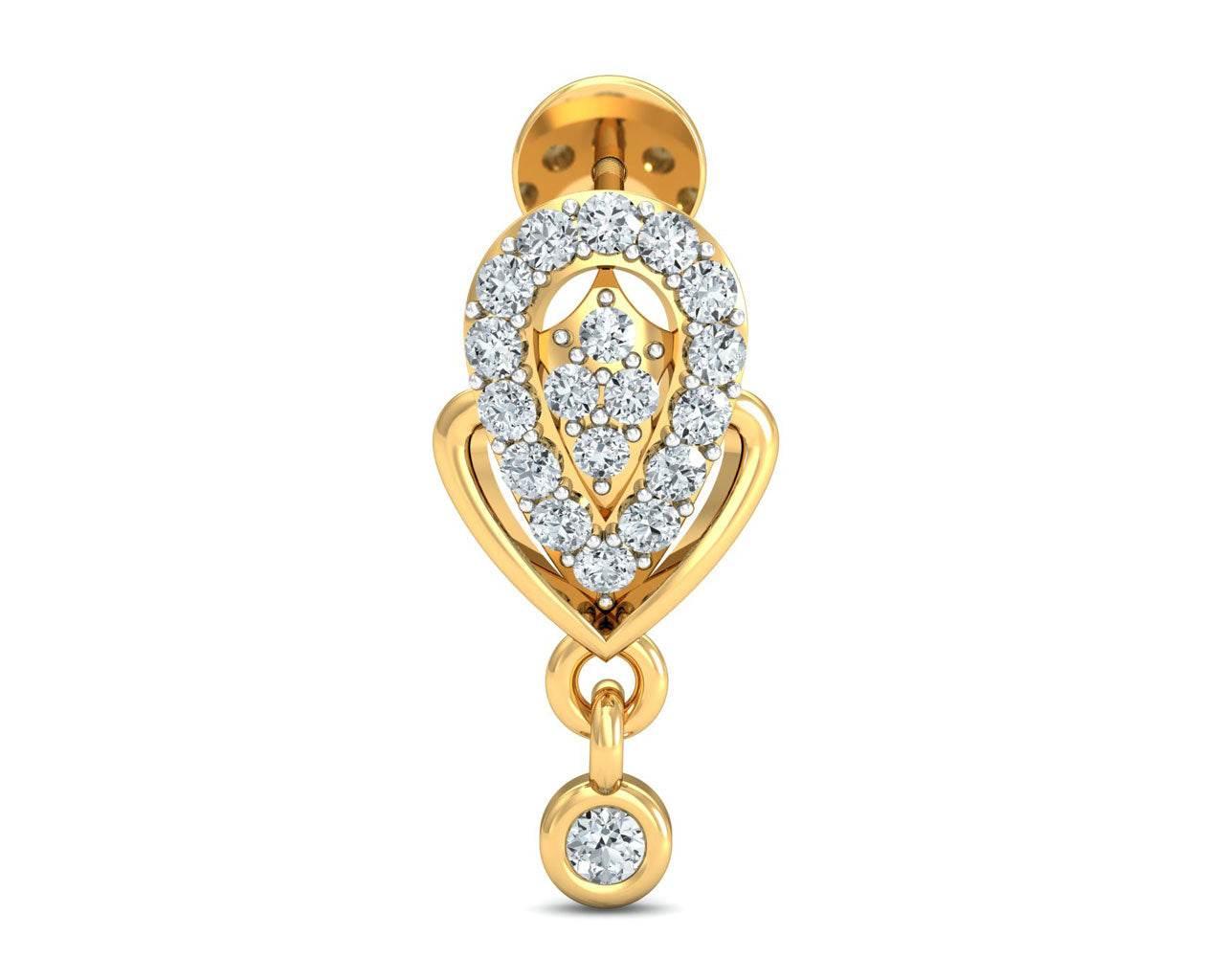 Penne Diamond Earrings in Gold - Jewelslane