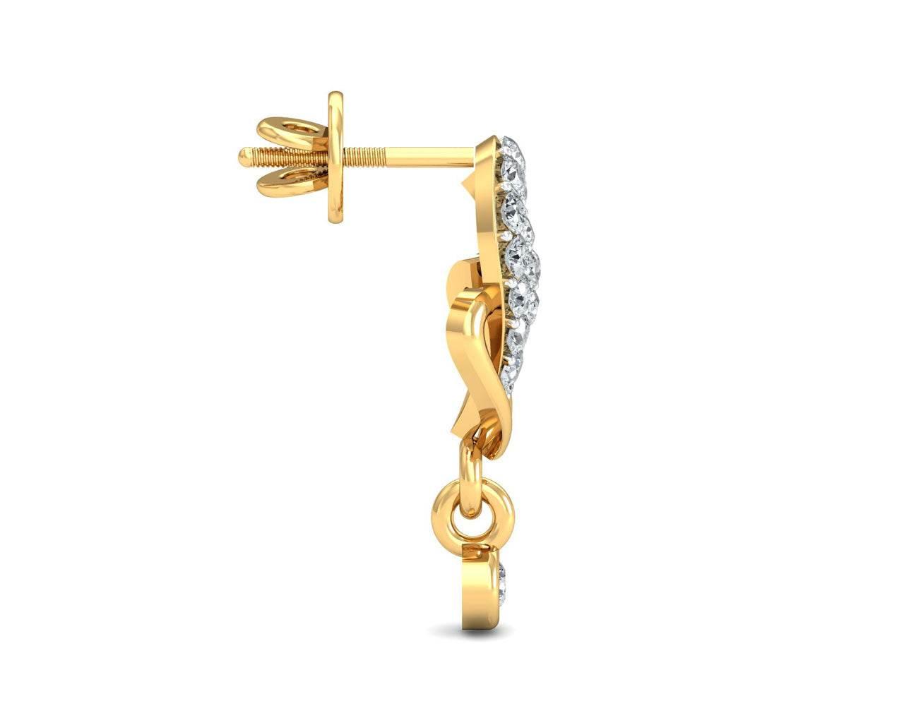 Penne Diamond Earrings in Gold - Jewelslane