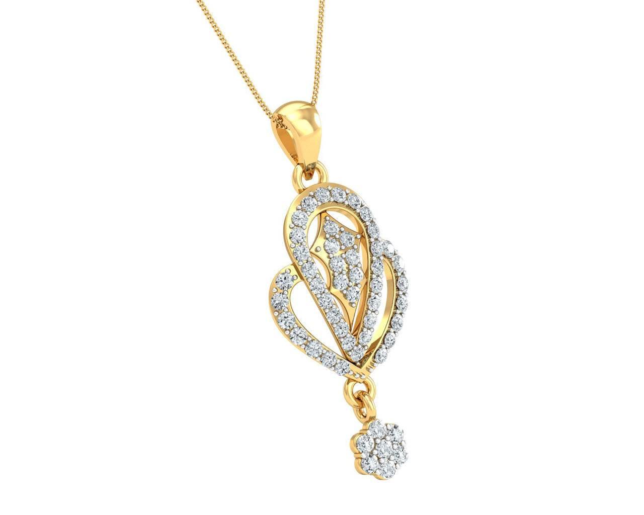 Penne Diamond Pendant in Gold - Jewelslane