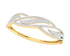 Peri Diamond half Bangle in Gold with grain set natural diamonds - Jewelslane