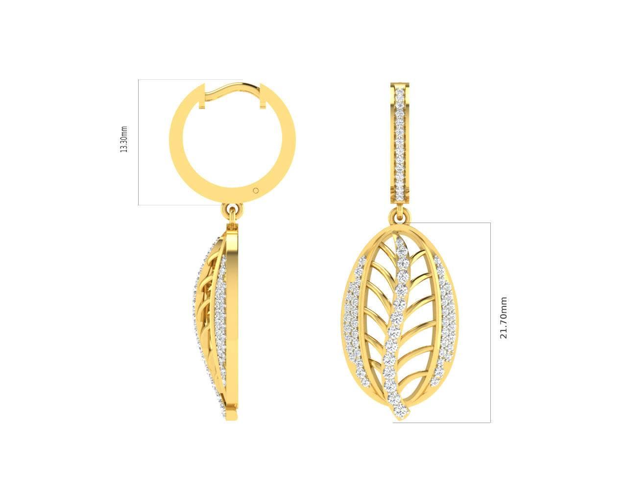 Perry Diamond Earrings & Pendant set in Gold - Jewelslane