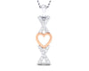 Phebe heart & Kisses Diamond Pendant in two tone 18k gold - Jewelslane