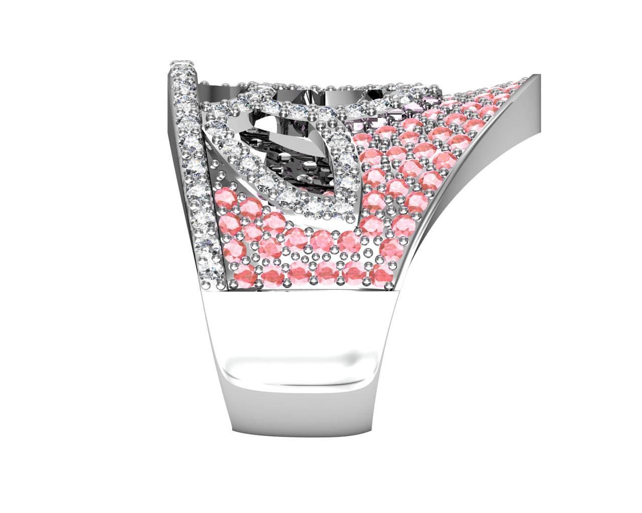 Pink Sapphires & Diamond Ring - Jewelslane