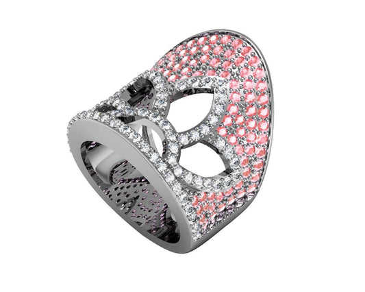 Pink Sapphires & Diamond Ring - Jewelslane