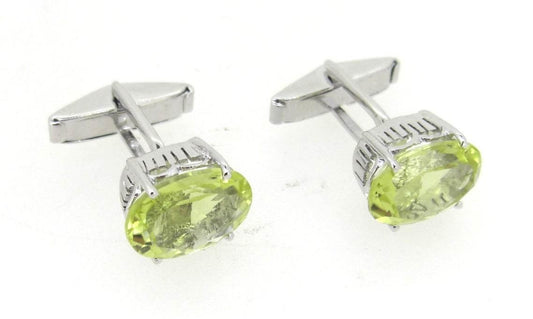 Cufflinks with Lemon Quartz in silver - Jewelslane