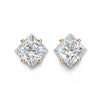 Princess Lab Grown Diamond Solitaire EarStud Earring in Gold - Jewelslane