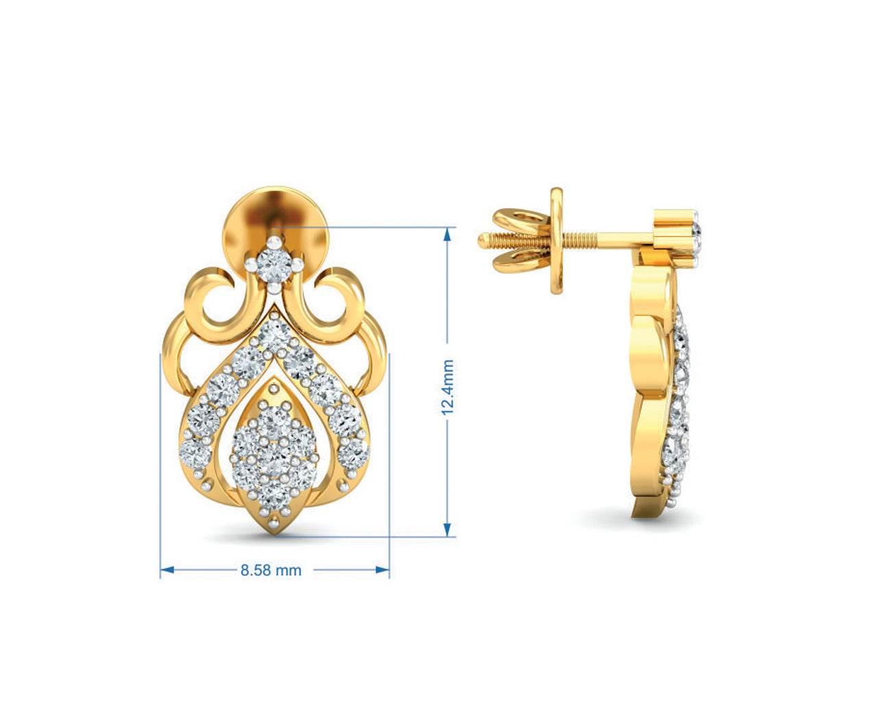 Reba Diamond Earrings in Gold - Jewelslane