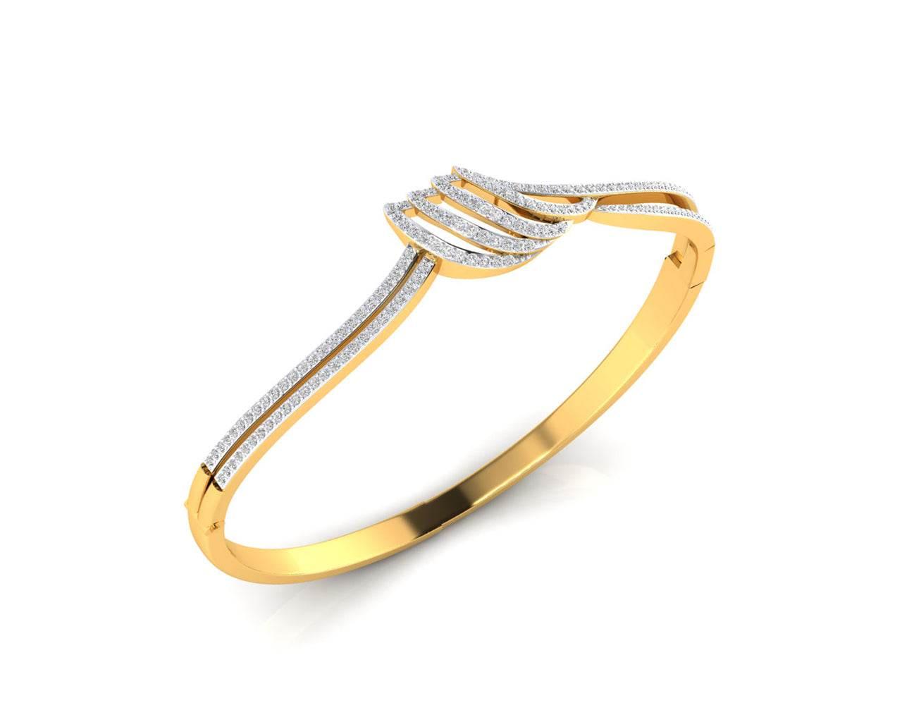 Remy Diamond Half Bangle in gold - Jewelslane