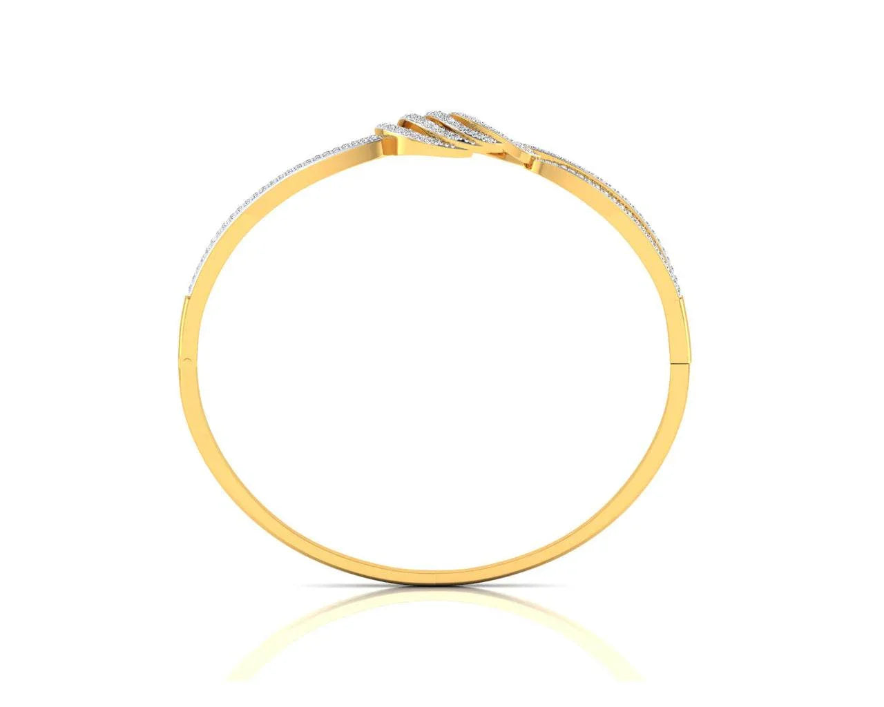 Remy Diamond Half Bangle in gold - Jewelslane