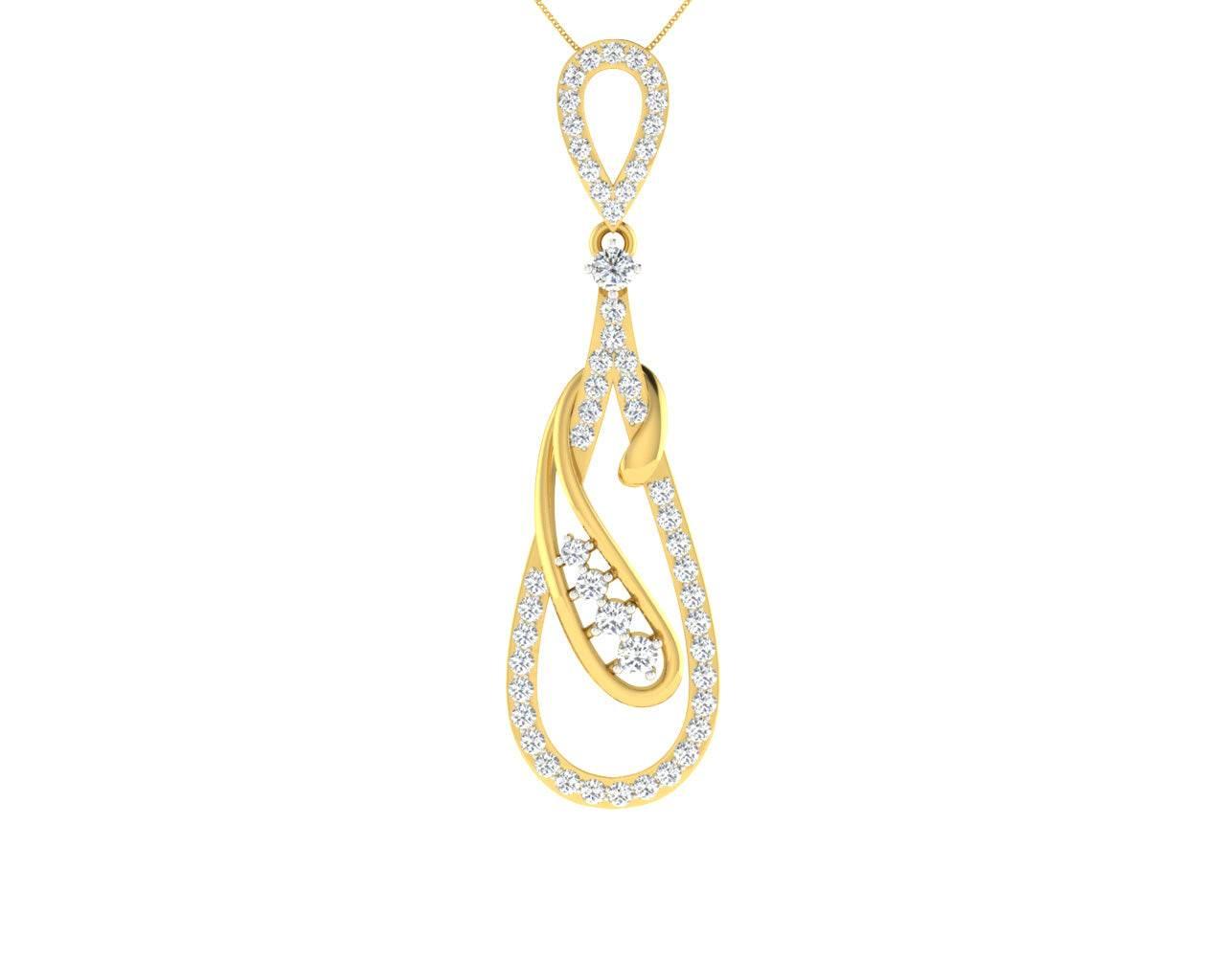 Rene Diamond Pendant in Gold - Jewelslane