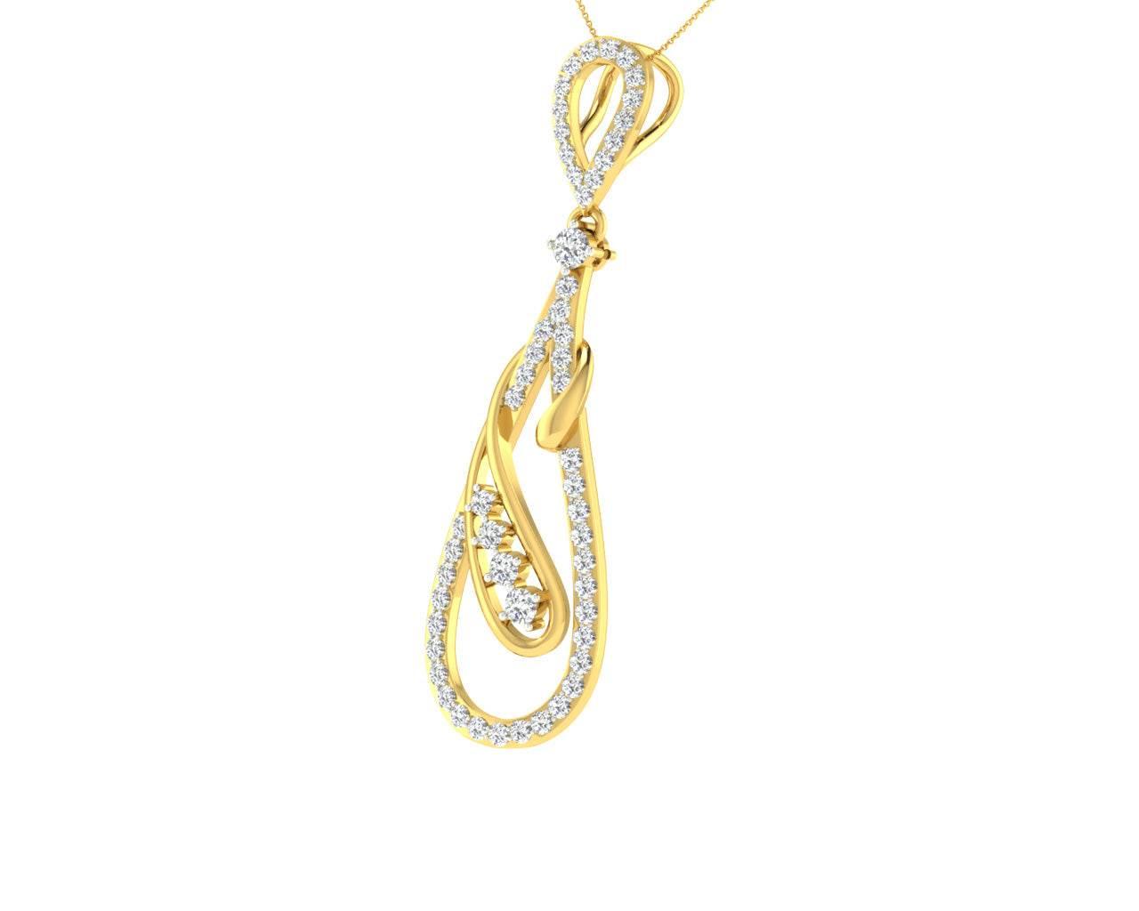 Rene Diamond Pendant in Gold - Jewelslane