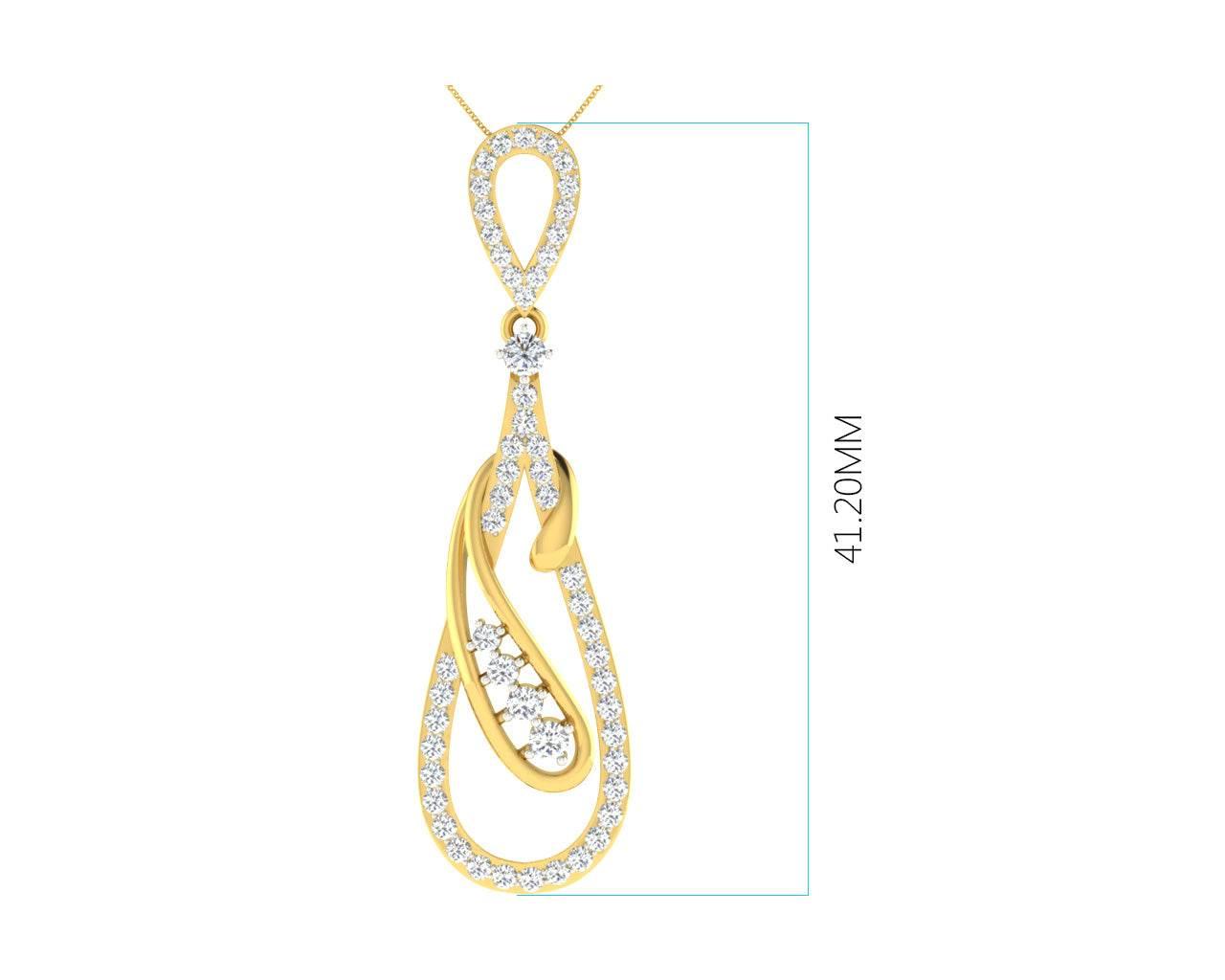 Rene Diamond Pendant in Gold - Jewelslane