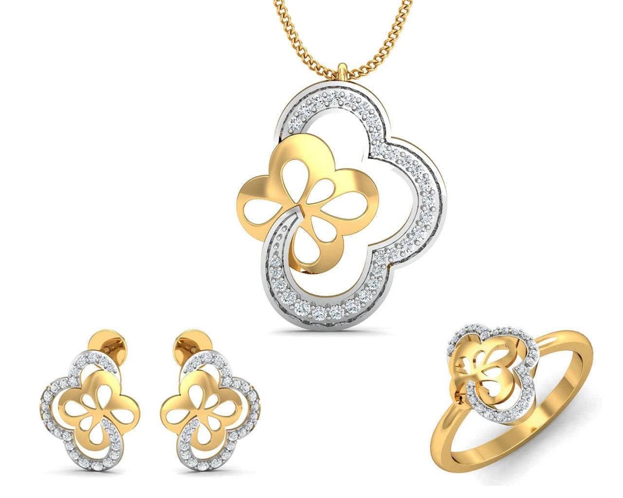 Resa Diamond Pendant Set - Jewelslane