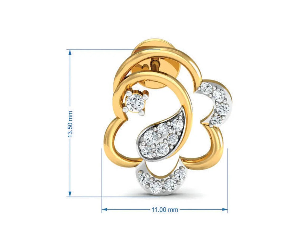 Reya Diamond Earrings In gold - Jewelslane