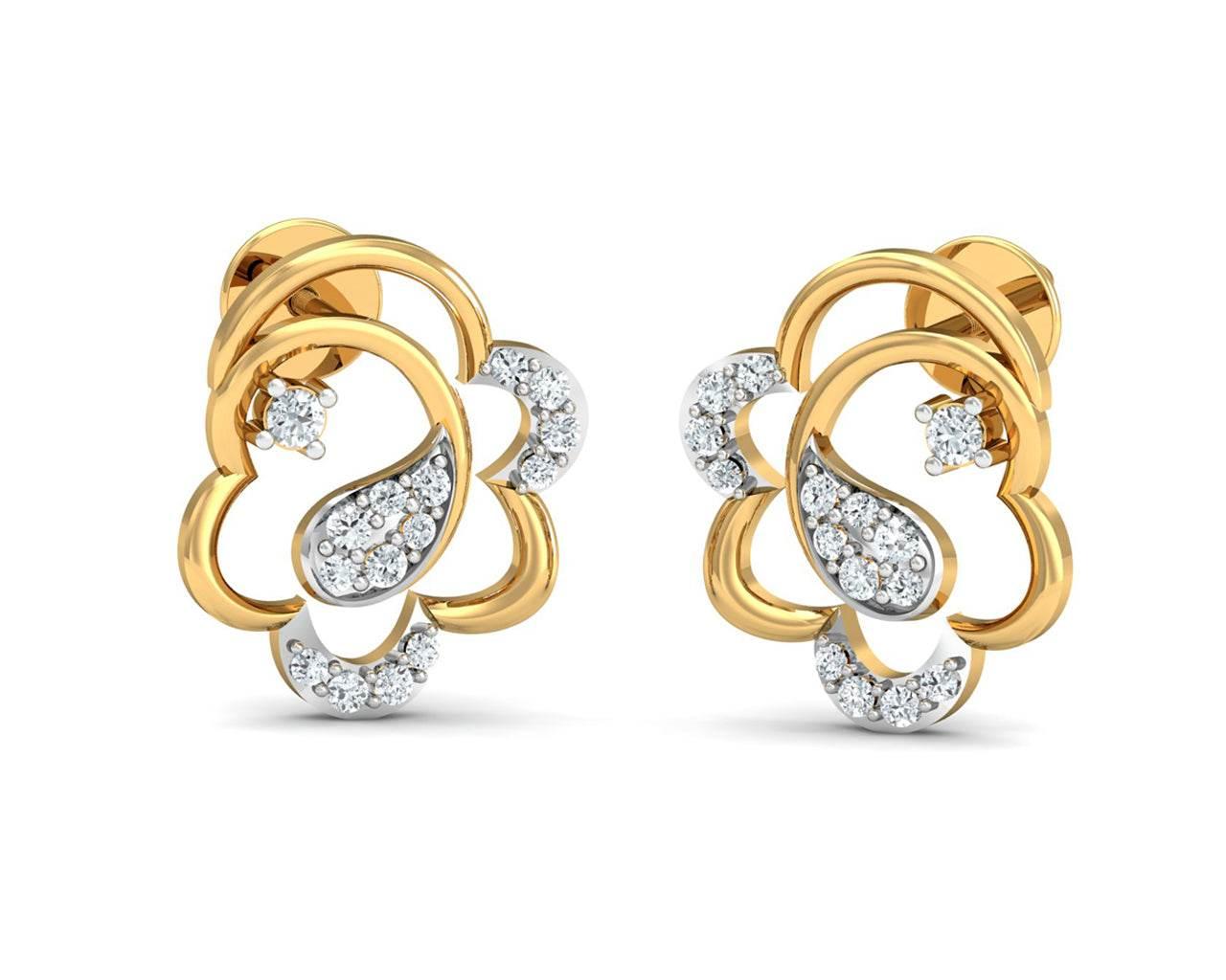 Reya Diamond Earrings In gold - Jewelslane