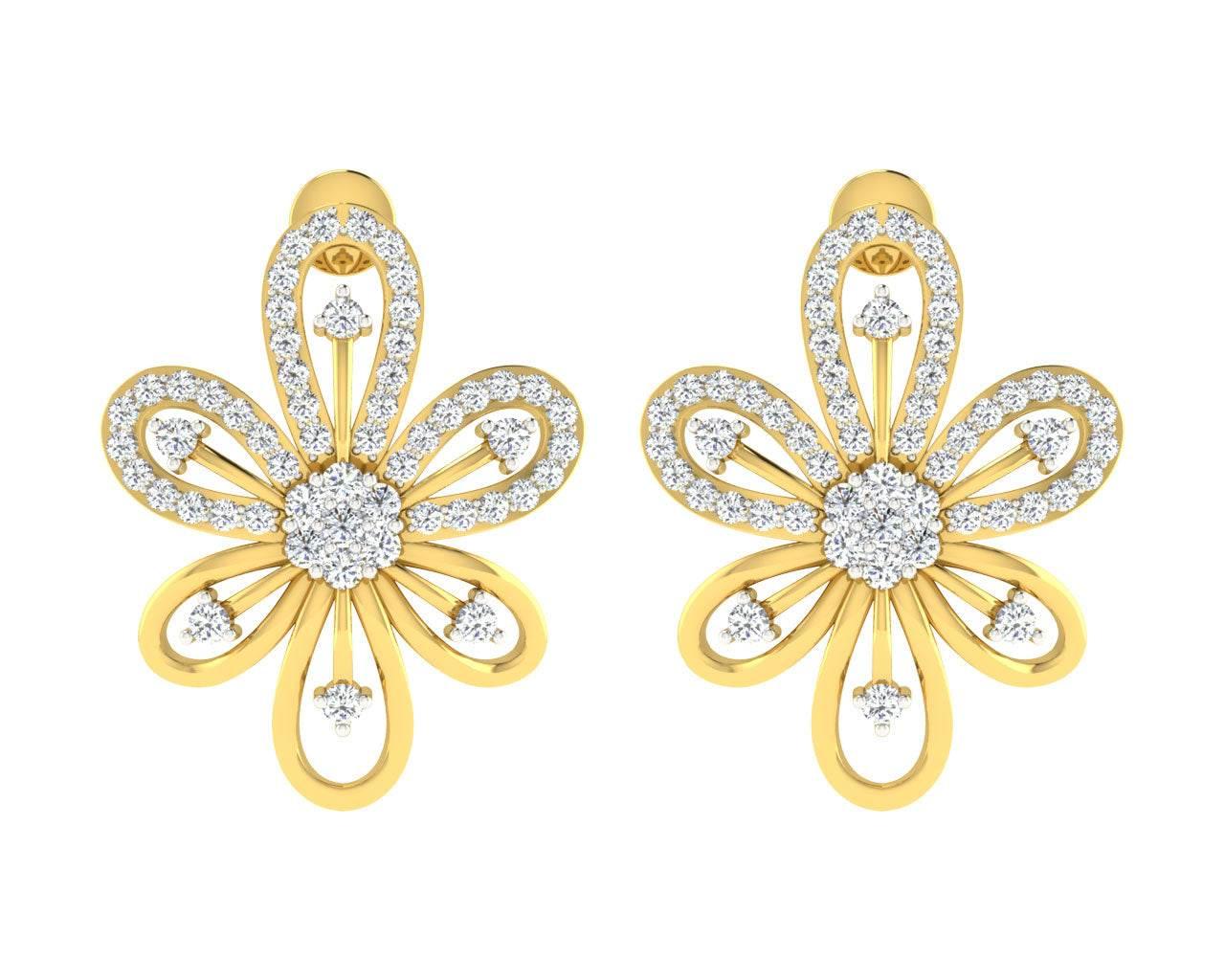 Rhea Diamond Earrings in Gold - Jewelslane