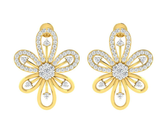 Rhea Diamond Earrings in Gold - Jewelslane