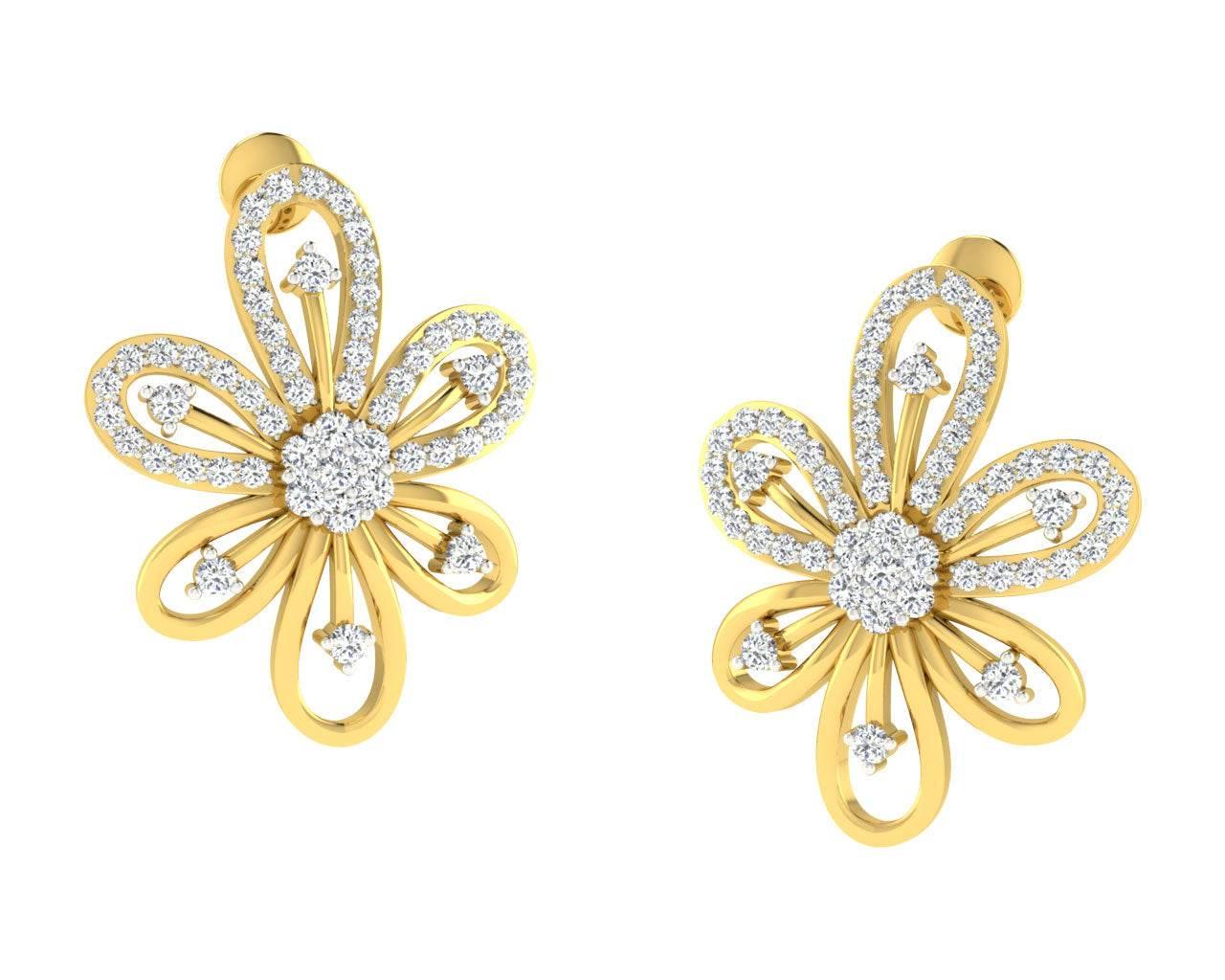 Rhea Diamond Earrings in Gold - Jewelslane