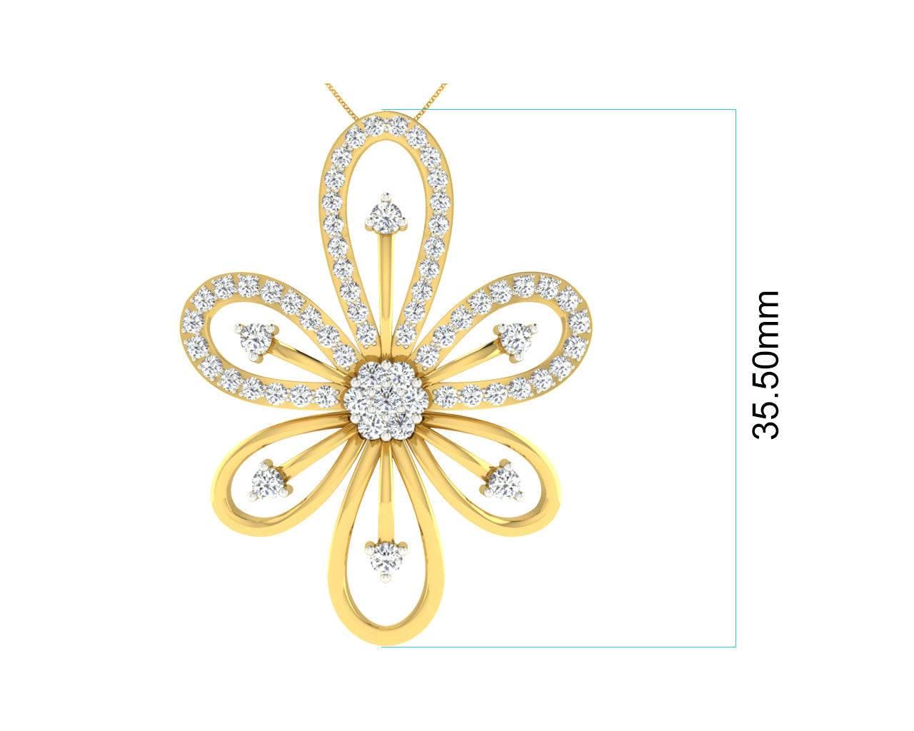 Rhea Diamond Earrings & Pendant Set - Jewelslane