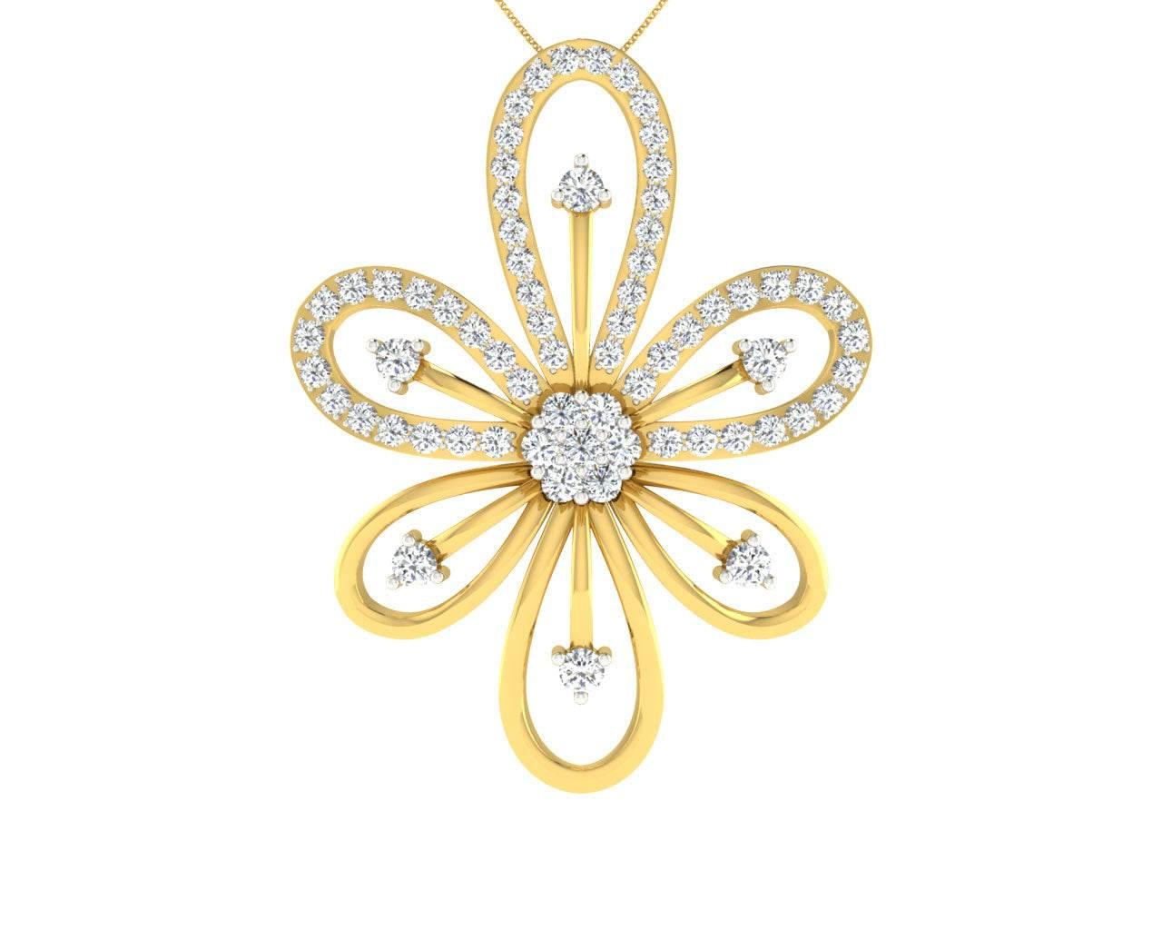Rhea Diamond Pendant in Gold - Jewelslane