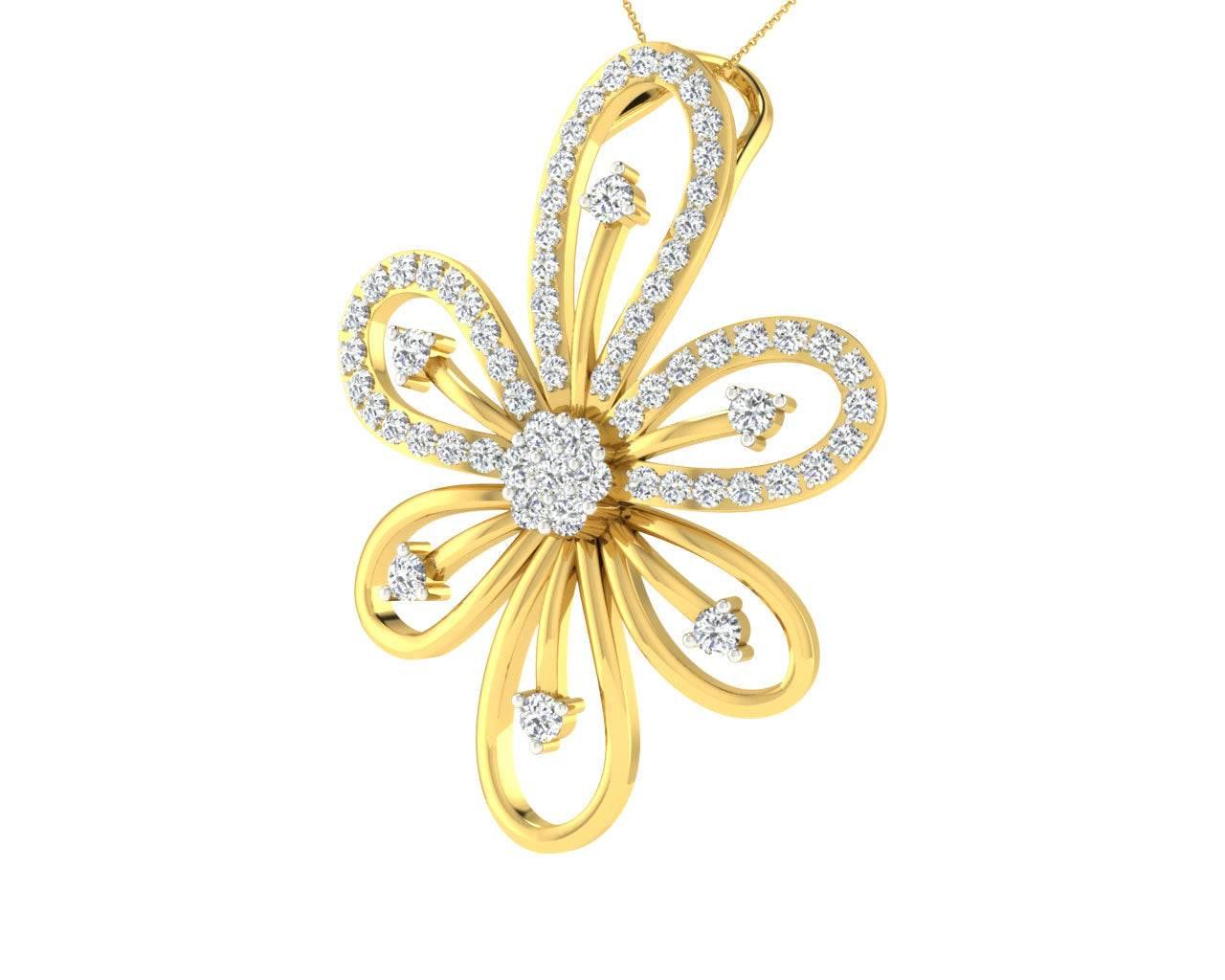 Rhea Diamond Pendant in Gold - Jewelslane