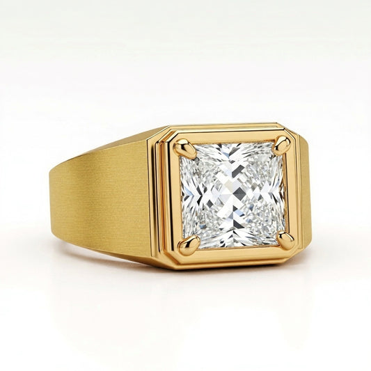 Riley Princess Cut Diamond solitaire Ring for Men - jewelslane